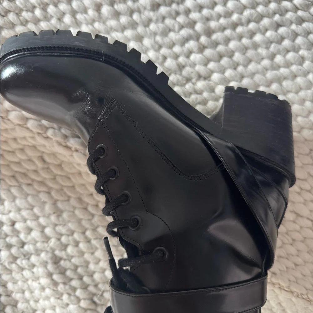 Maje Black Ankle Boots with Silver Buckle - Picture 6 of 9